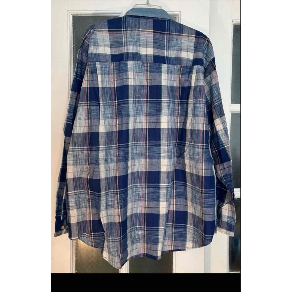 NWT Alexander Julian Mens Blue Plaid Button-Down Shirt Long Sleeve Vintage - Picture 7 of 8